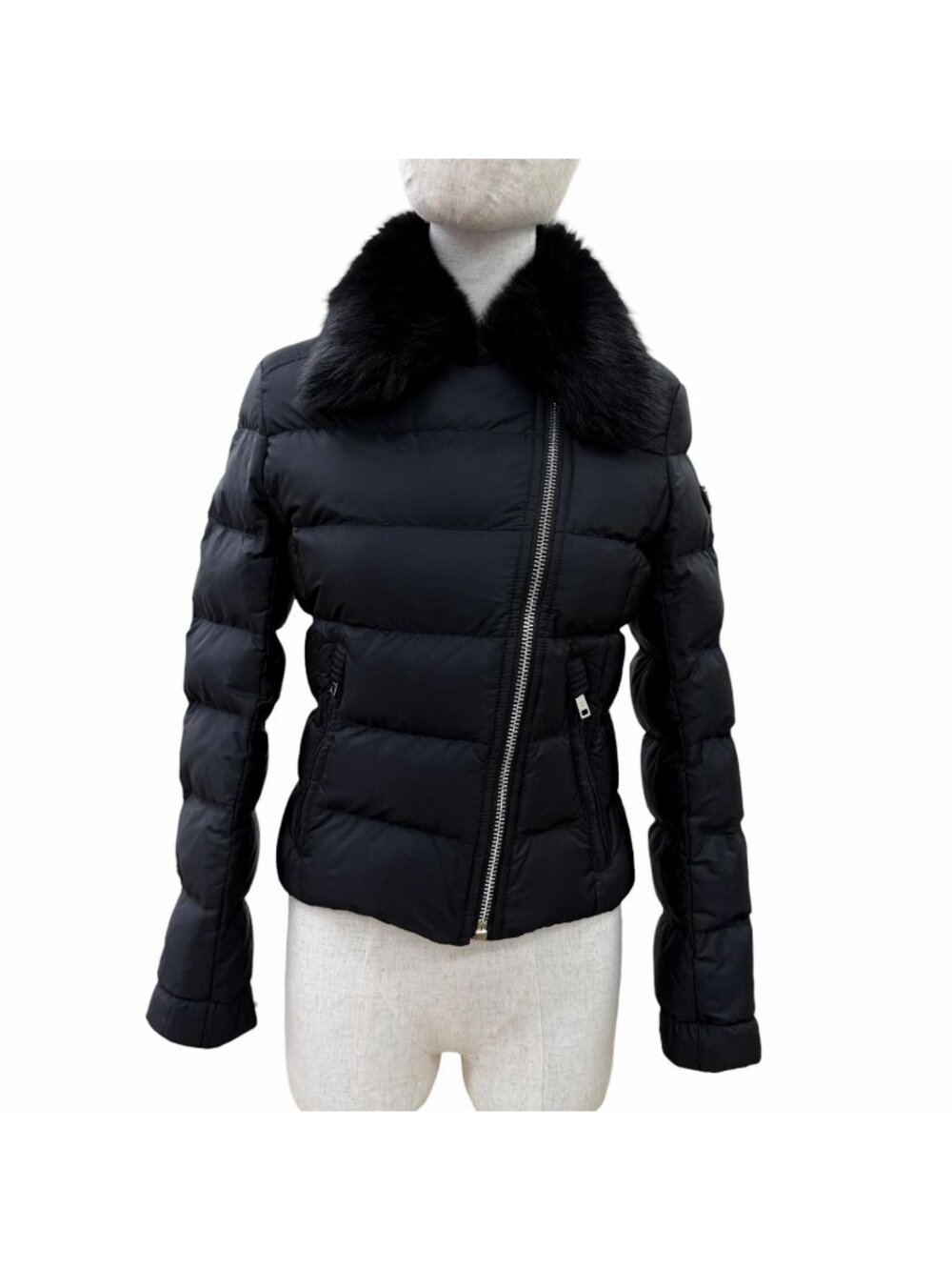 Prada Down Jacket Black 38 with Sheepskin